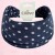 Granatowa opaska w białe grochy 14 cm – zdjęcie 6
