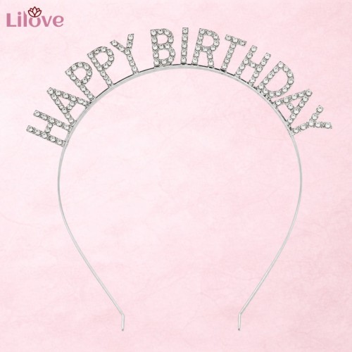 Srebrna opaska Happy Birthday z cyrkoniami – zdjęcie 5