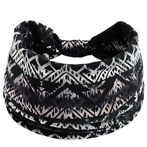 Czarno-biała opaska chevron 14 cm