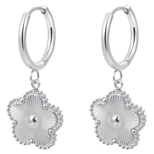 Kolczyki srebrne kwiaty ze stali chirurgicznej 316L - lekkie, eleganckie
