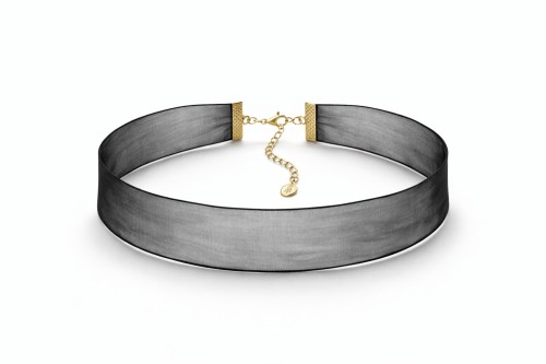 Naszyjnik choker na szyję czarny z organzy - elegancki, efektowny dodatek