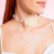 Choker naszyjnik kremowy z koralikami z kwiatem róży - elegancki, efektowny – zdjęcie 3