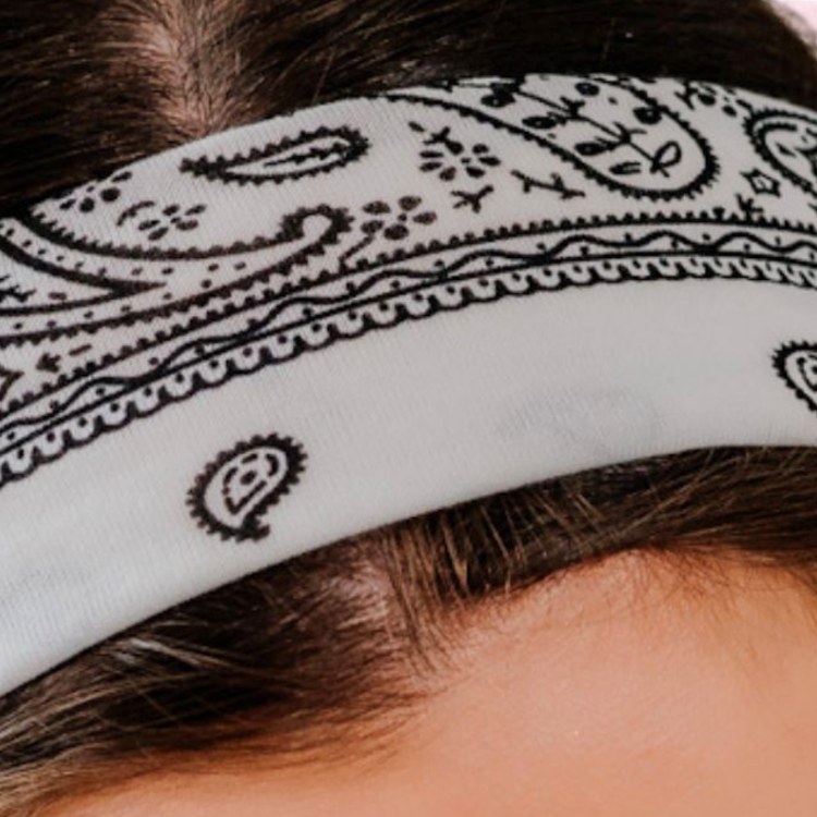 Biała opaska paisley 9 cm – zdjęcie 4