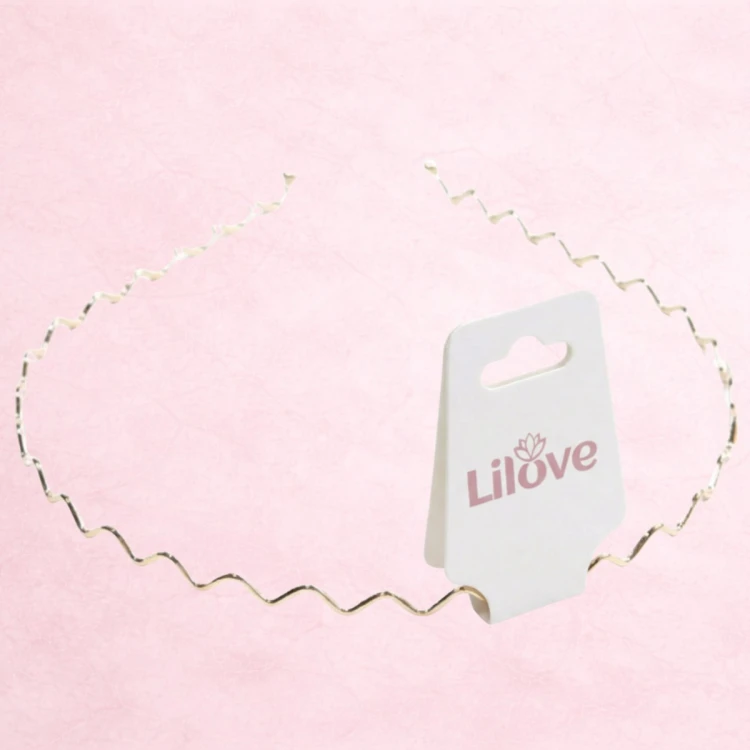 Złota metalowa opaska falowana 1 cm – zdjęcie 6
