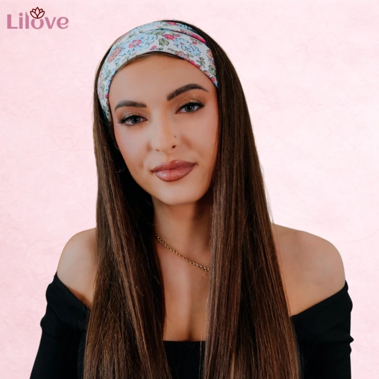 Biała opaska w kwiaty 14 cm – zdjęcie 5