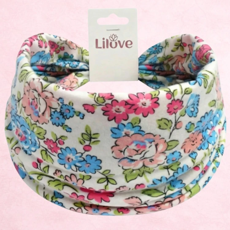 Biała opaska w kwiaty 14 cm – zdjęcie 6