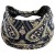 Granatowa opaska paisley 14 cm