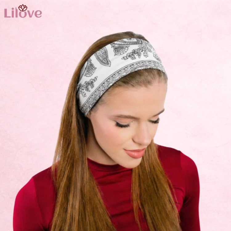 Biała opaska paisley 14 cm – zdjęcie 5