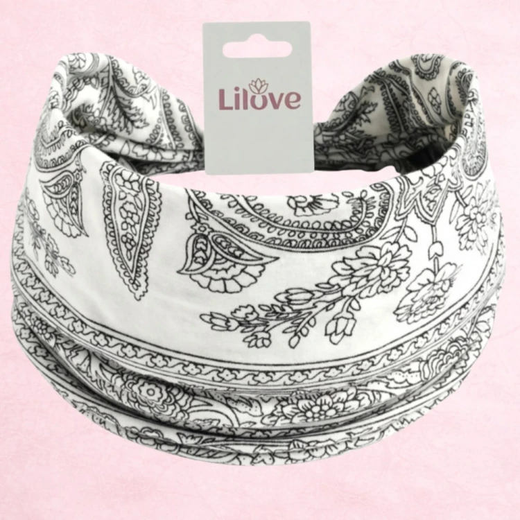 Biała opaska paisley 14 cm – zdjęcie 6