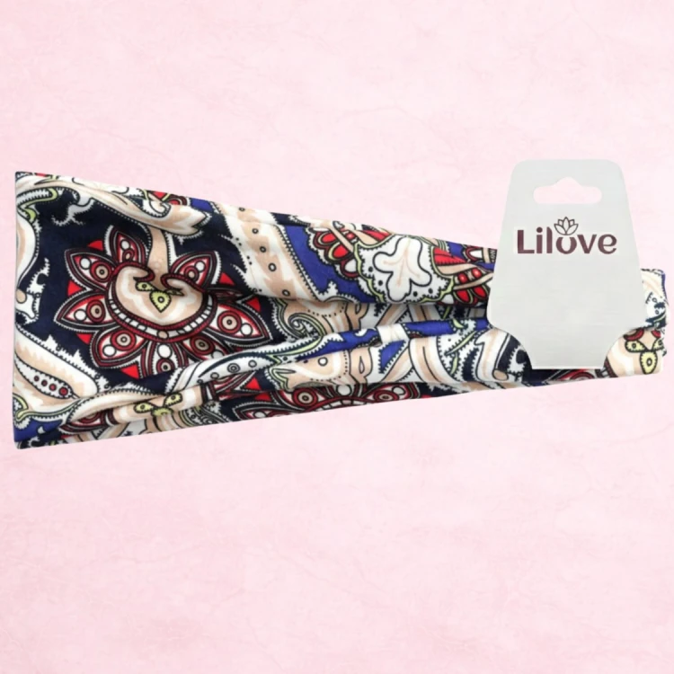 Wielokolorowa opaska paisley 9 cm – zdjęcie 6