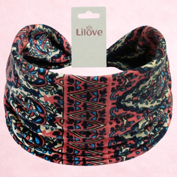 Koralowa opaska etniczna 14 cm – zdjęcie 6