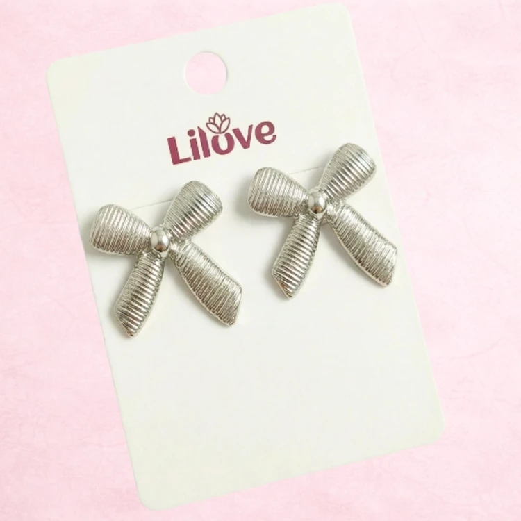 Kolczyki srebrne wstążki ze stali chirurgicznej 316L - lekkie, eleganckie – zdjęcie 6