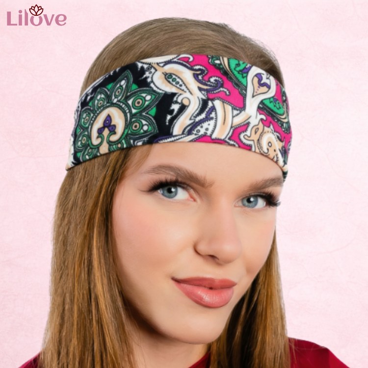 Wielokolorowa opaska paisley 9 cm – zdjęcie 3