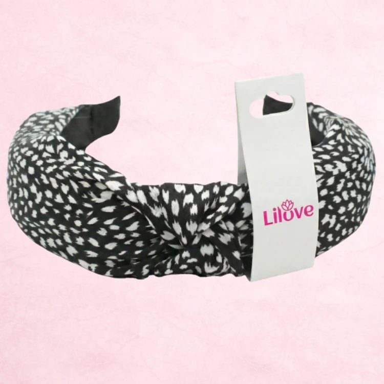 Czarna opaska w panterkę 4 cm – zdjęcie 6