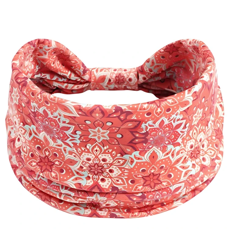 Koralowo-różowa opaska orientalna 14 cm