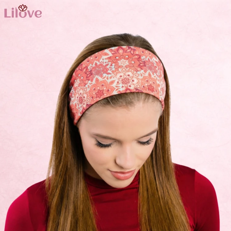 Koralowo-różowa opaska orientalna 14 cm – zdjęcie 5