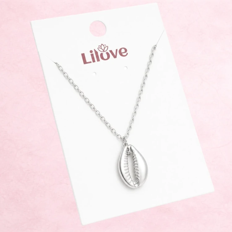 Naszyjnik łańcuszek srebrny regulowany z muszlą - elegancki, przyciąga uwagę – zdjęcie 6