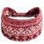 Bordowo-biała opaska etniczna 14 cm