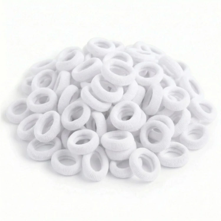 Białe gumki frotki 100 szt. 2 cm