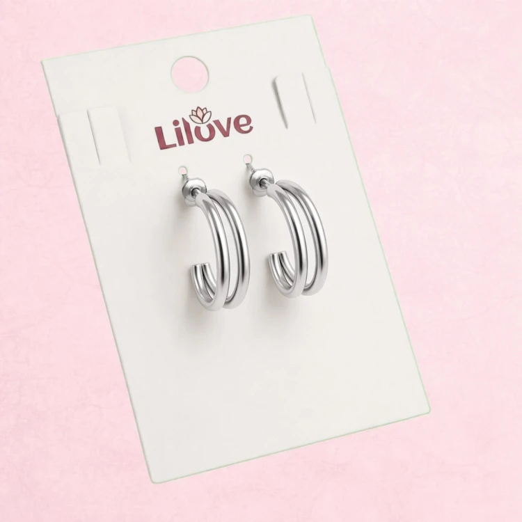 Kolczyki srebrne kółka ze stali chirurgicznej 316L - lekkie, eleganckie – zdjęcie 4