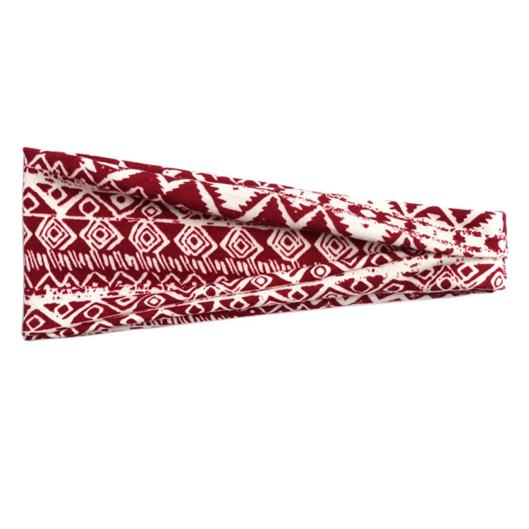 Bordowo-czerwona opaska aztecka 9 cm