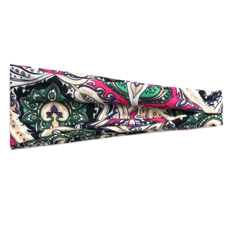 Wielokolorowa opaska paisley 9 cm
