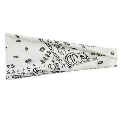Biała opaska paisley 9 cm
