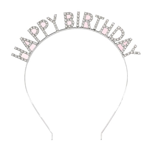 Srebrna opaska Happy Birthday z cyrkoniami – zdjęcie 5