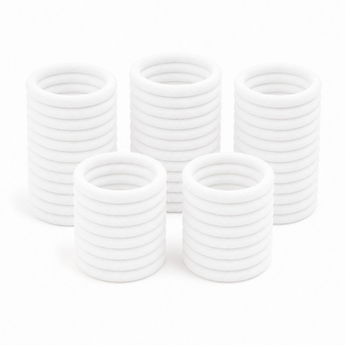 Białe gumki frotki 4 cm, 50 szt.