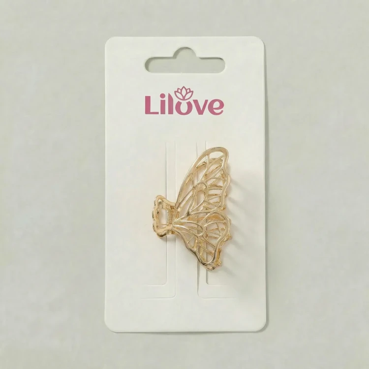 Klamra do Włosów Złota Mała Spinka Szczęka Metalowa Motyl Lekka Wytrzymała // Klamra do włosów złota mała spinka szczęka - ozdobna, pewnie trzyma włosy – zdjęcie 13
