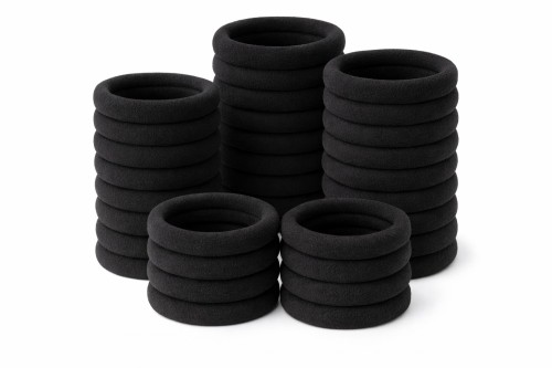 Czarne gumki frotki 4 cm, 50 szt.