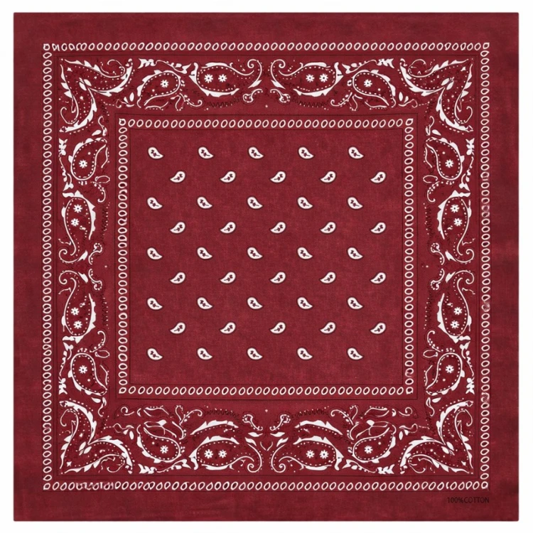 Chusta bandana na głowę bordowa na szyję do włosów - bawełniana oddychająca