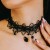 Choker naszyjnik czarny srebrny na szyję - elegancki, przykuwa uwagę – zdjęcie 4