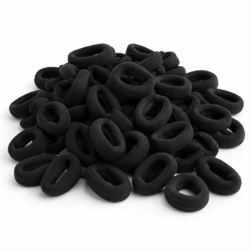 Czarne gumki frotki 2 cm, 100 szt.
