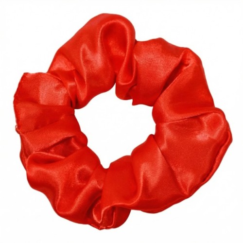 Czerwona satynowa gumka scrunchie