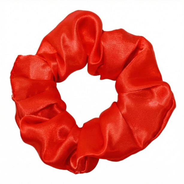 Czerwona satynowa gumka scrunchie