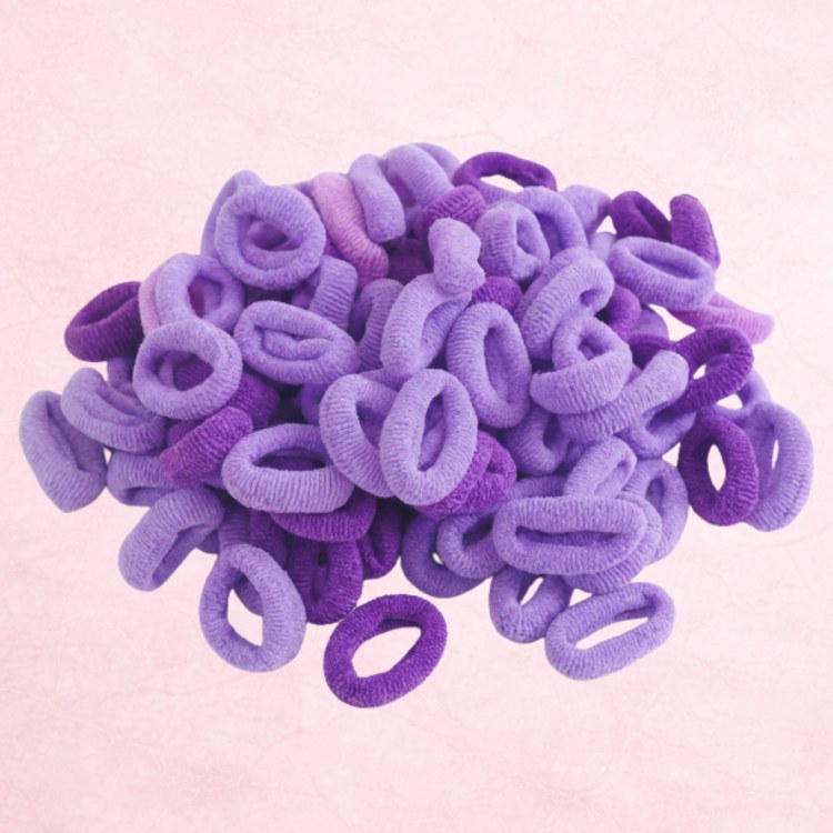 Fioletowe gumki frotki 100 szt. 2 cm – zdjęcie 6