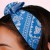 Niebieska opaska z kokardą bandana 6 cm – zdjęcie 4