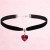 Choker naszyjnik czarny srebrny z sercem na szyję - regulowany, elegancki – zdjęcie 7