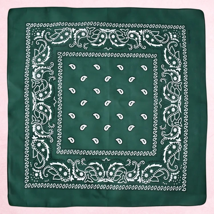 Chusta bandana na głowę zielona na szyję włosy - bawełniana, oddychająca – zdjęcie 6