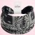 Czarna opaska paisley z supłem 14 cm – zdjęcie 6