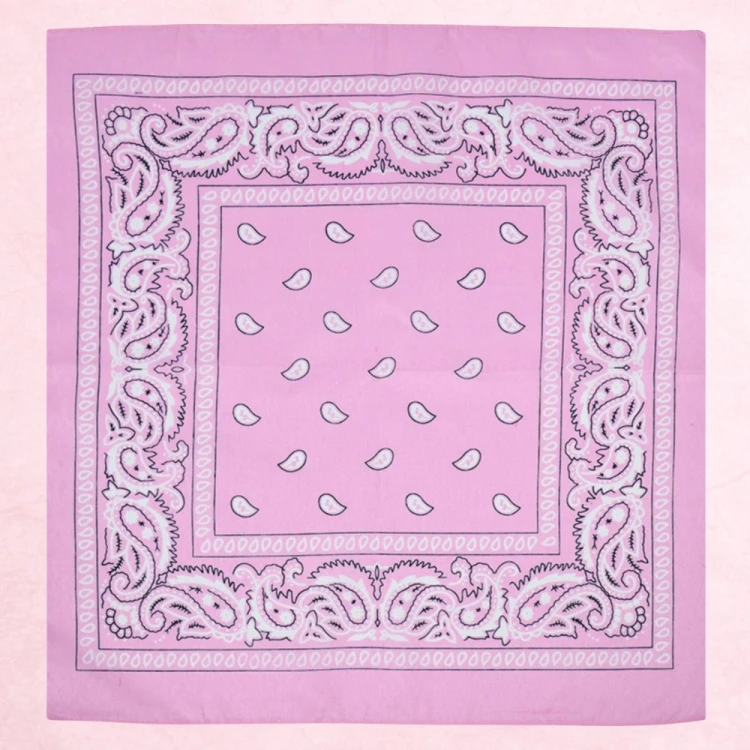 Chusta bandana na głowę różowa na szyję do włosów - bawełniana, oddychająca – zdjęcie 6