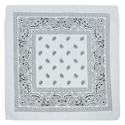 Chusta bandana na głowę biała na szyję włosy - bawełniana, oddychająca