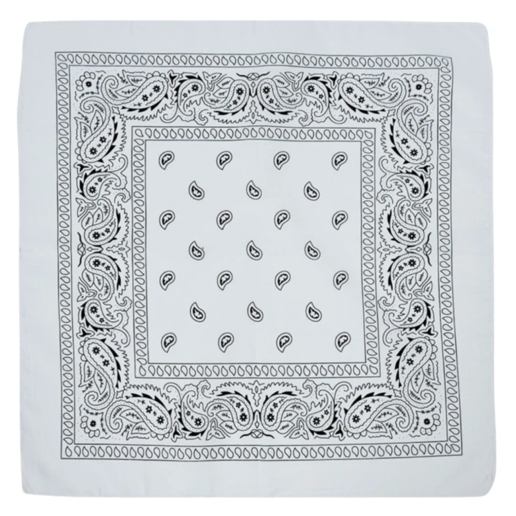 Chusta bandana na głowę biała na szyję włosy - bawełniana, oddychająca