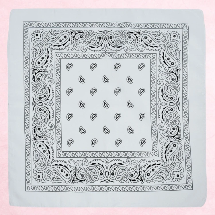 Chusta bandana na głowę biała na szyję włosy - bawełniana, oddychająca – zdjęcie 6