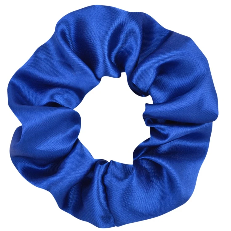 Niebieska satynowa gumka scrunchie