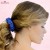 Niebieska satynowa gumka scrunchie – zdjęcie 2