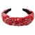 Czerwona opaska z supłem paisley 4 cm