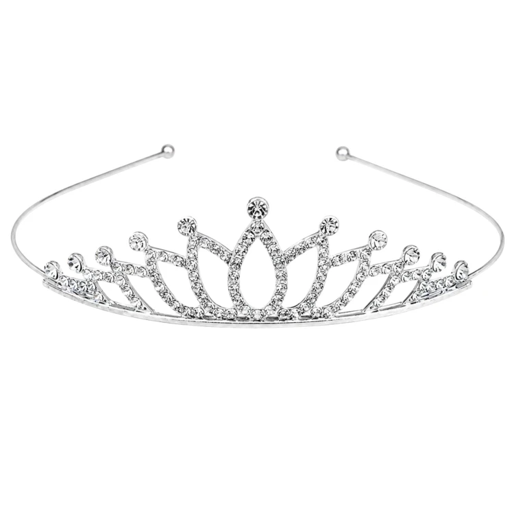 Srebrna tiara lotos z cyrkoniami 12 cm