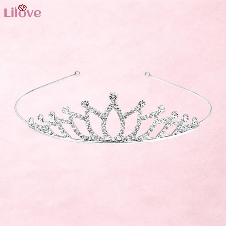 Srebrna tiara lotos z cyrkoniami 12 cm – zdjęcie 3